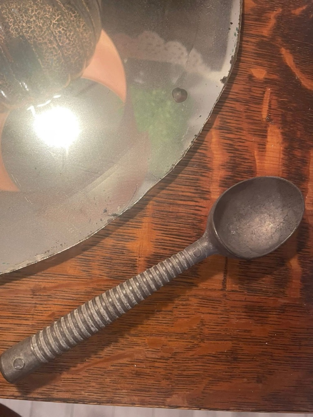 Rustic Vintage Metal Ice Cream Scoop- Gray